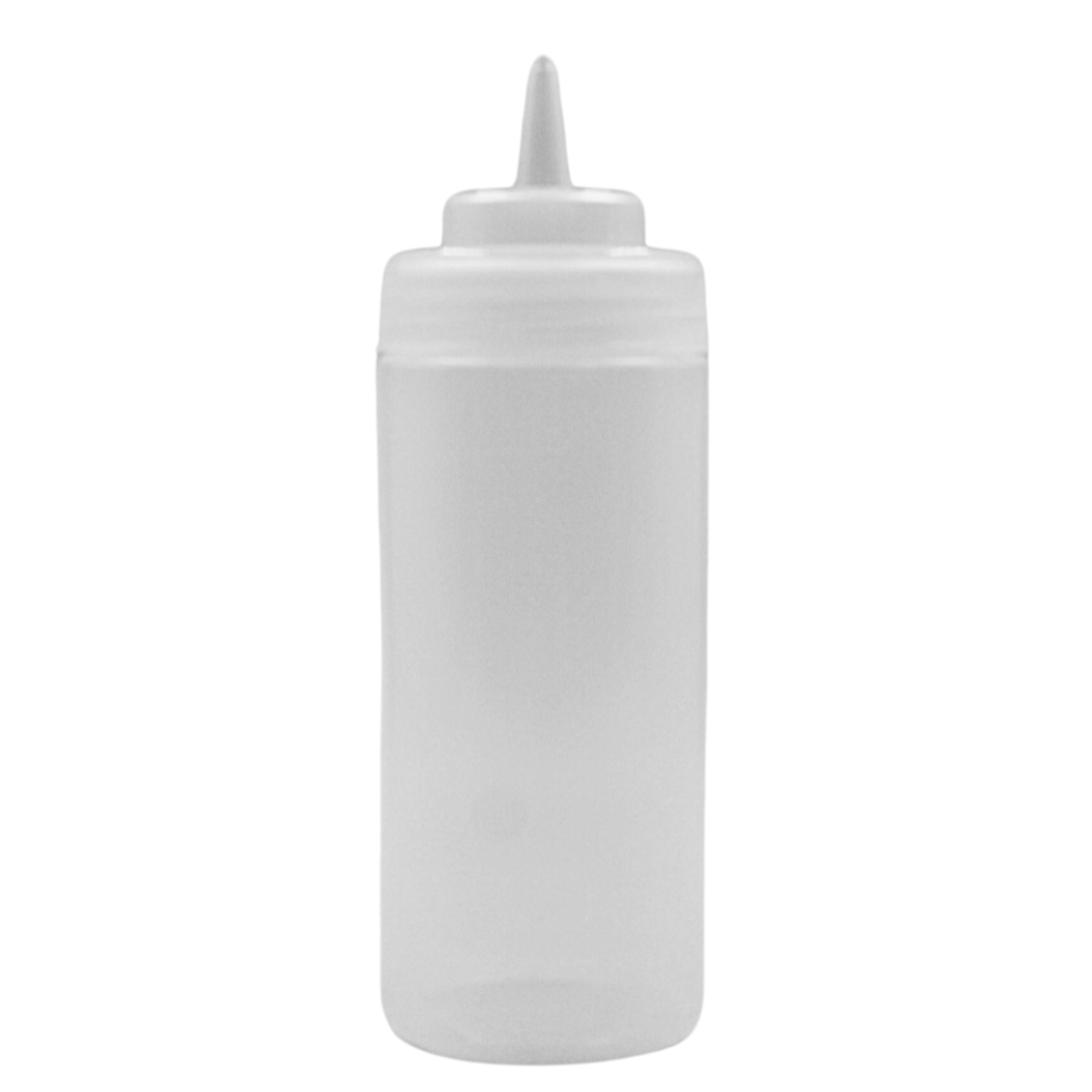 Botella dispensadora 16 onzas de plástico transparente para aderezos