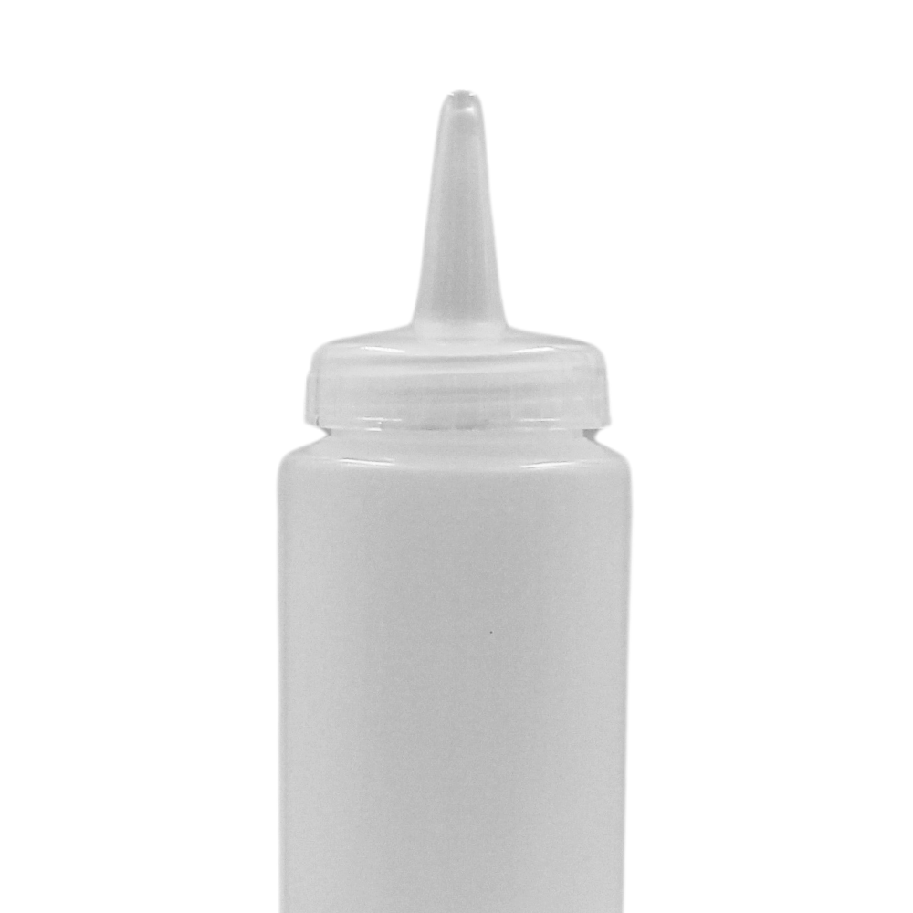 Botella dispensadora 8 oz de plástico transparente para aderezos