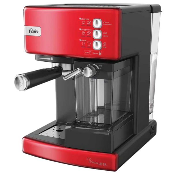Cafetera automática de espresso roja Prima Latte Oster (BAJA)