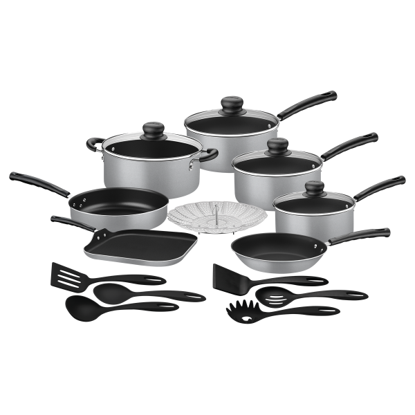 Batería de Cocina Tramontina Primaware Cool Gray 18 Piezas (ONE SHOT)