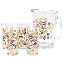 Juego de Agua 5 Piezas Jarra y 4 vasos Color Plants
