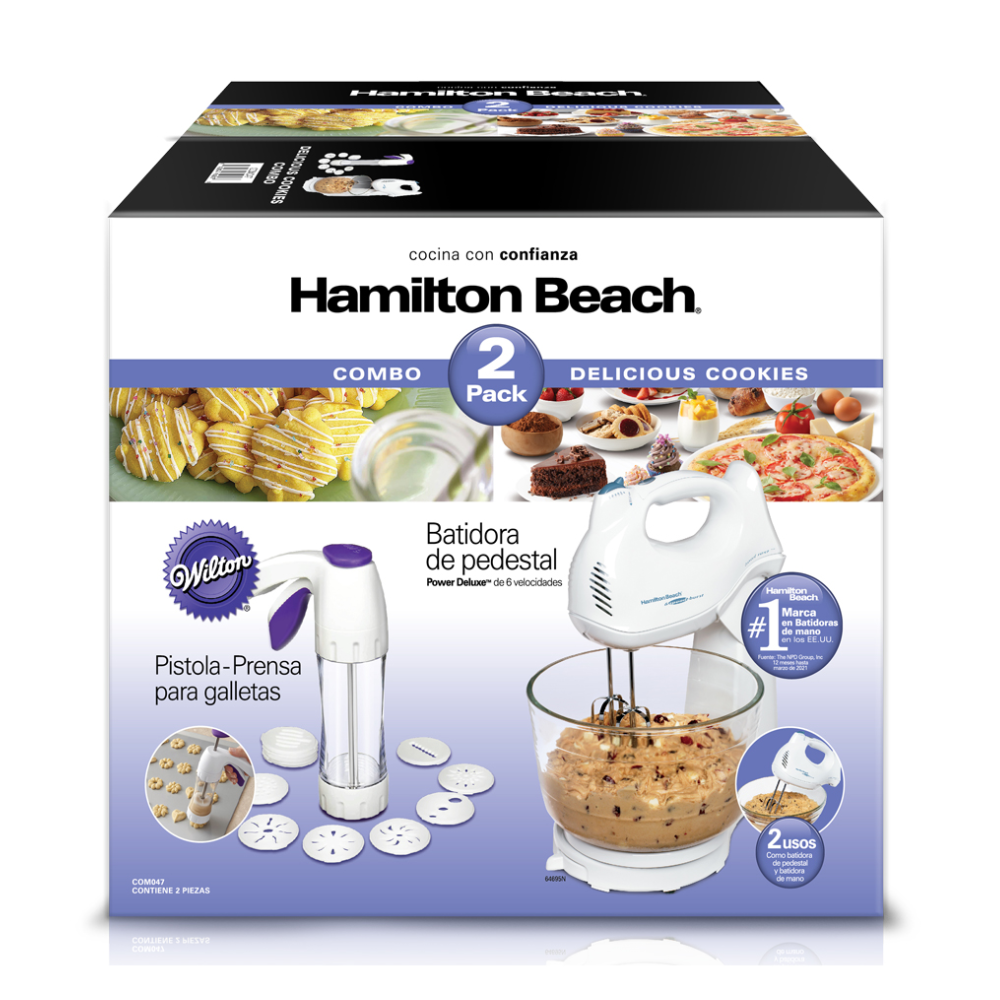 Combo batidora y prensa de galletas Hamilton Beach Delicious Cookies(BAJA)