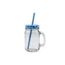 Mason Jar liso tapa y popote 480 ml(BAJA)