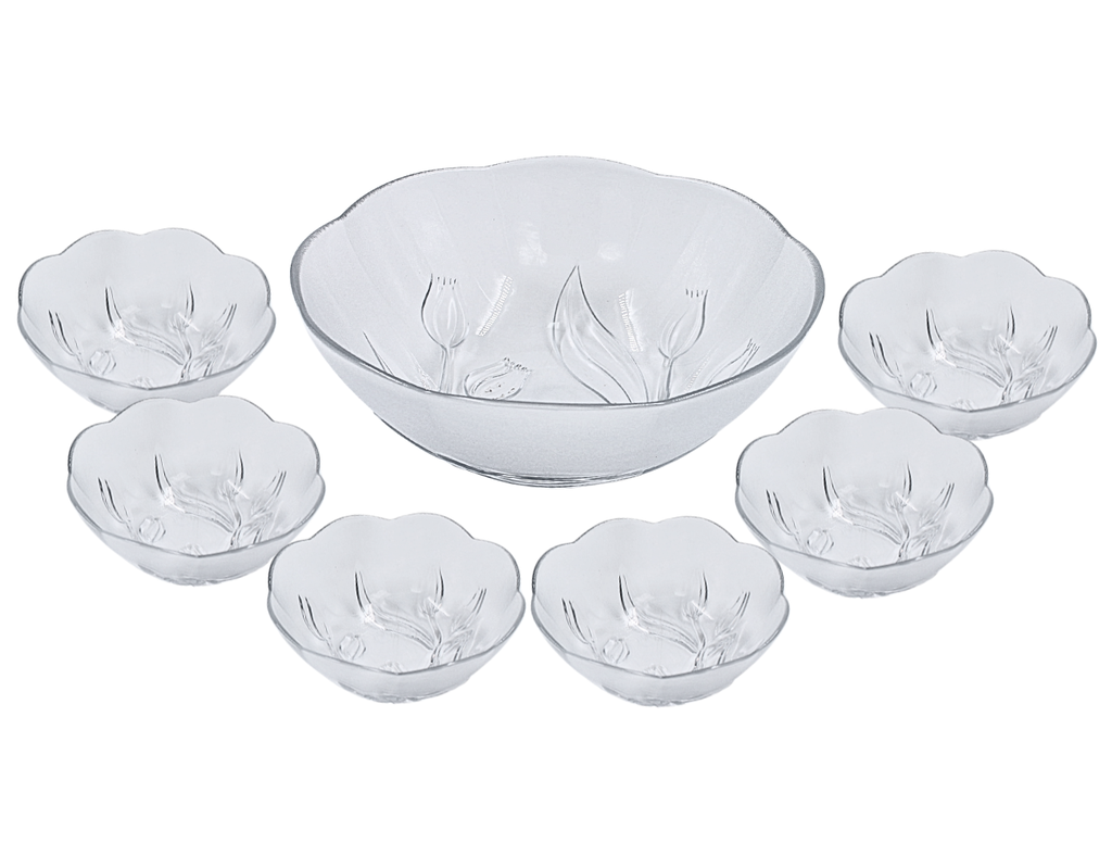 Juego de tazones de vidrio para ensalada de 7 piezas varios modelos