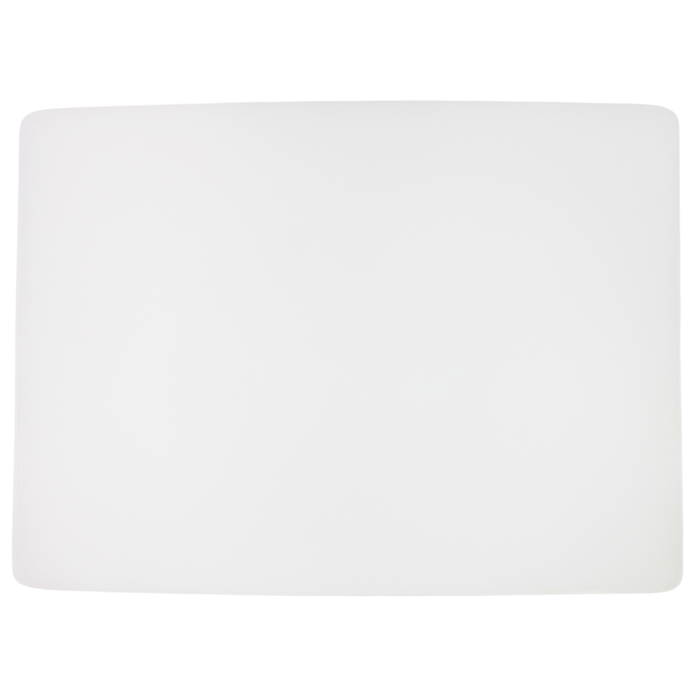 Tabla para picar de plástico blanco 45x60x1.27 cm / 18"x24"x1/2"@