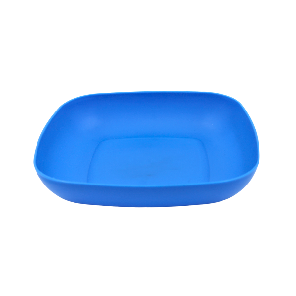 Plato hondo cuadrado azul@