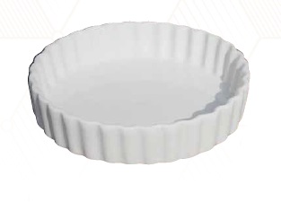 Tazon Redondo Estriado 16 oz Blanco