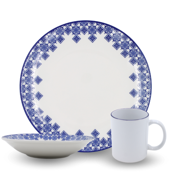 Vajilla de porcelana Anfora Mosaicos 9 piezas