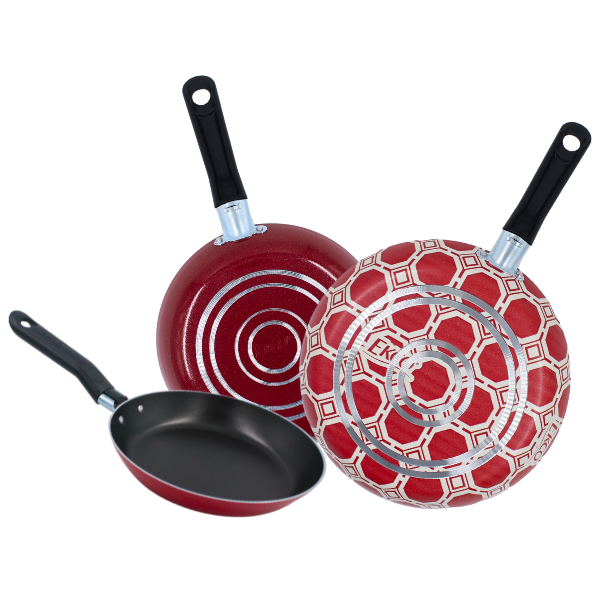 Juego de 3 sartenes Octo rojo Ekco de 18, 20 y 24 cm(BAJA)