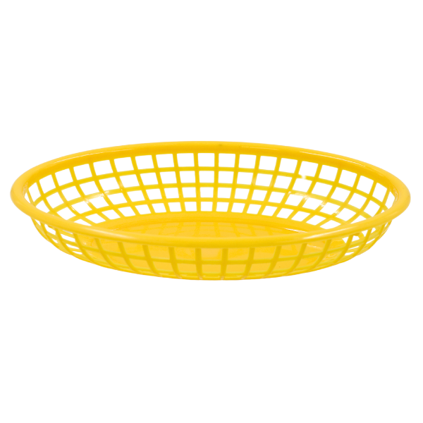 Canasta ovalada amarillo (9.25"X5.75")@