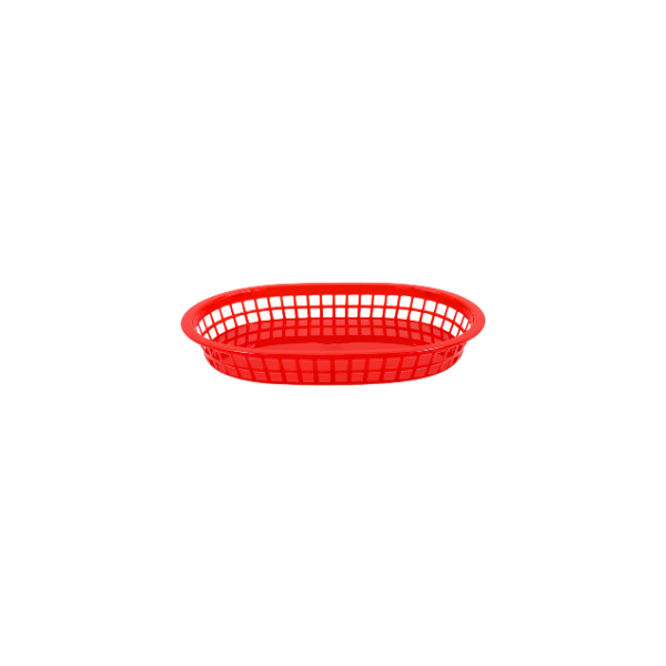 Canasta oval roja (10.5&quot;X7&quot;)@