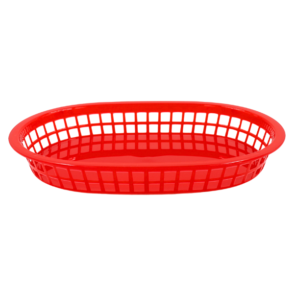 Canasta oval roja (10.5"X7")@