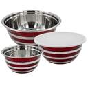 Juego de bowls de acero con tapa plástica@