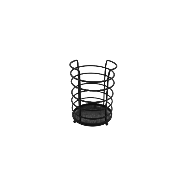 Porta utensilios de acero inox con esmaltado negro@