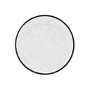 Plato Ensalada melamina blanca con borde negro@