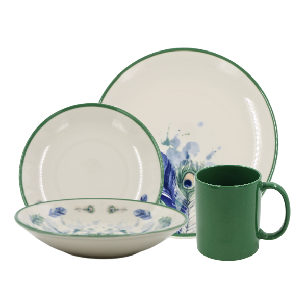 Vajilla 16 piezas Pavo Real@