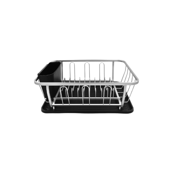 Escurridor aluminio con charola y portacubiertos