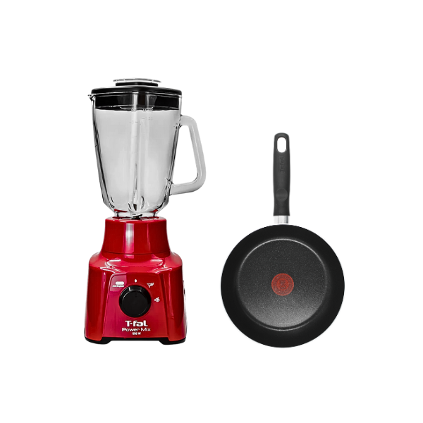 Set Licuadora Power Mix Roja 2 Vel+ Sartén 20 cm(One Shot)