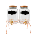 Juego de despachadores de vidrio 4 L base cobre MOD. ATA1126