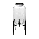 Despachador de bebidas de vidrio para 5 L con base de metal