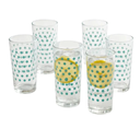 Juego de 6 vasos puntitos menta @