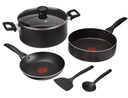 Batería de cocina 6 piezas T-fal Family Cook negra