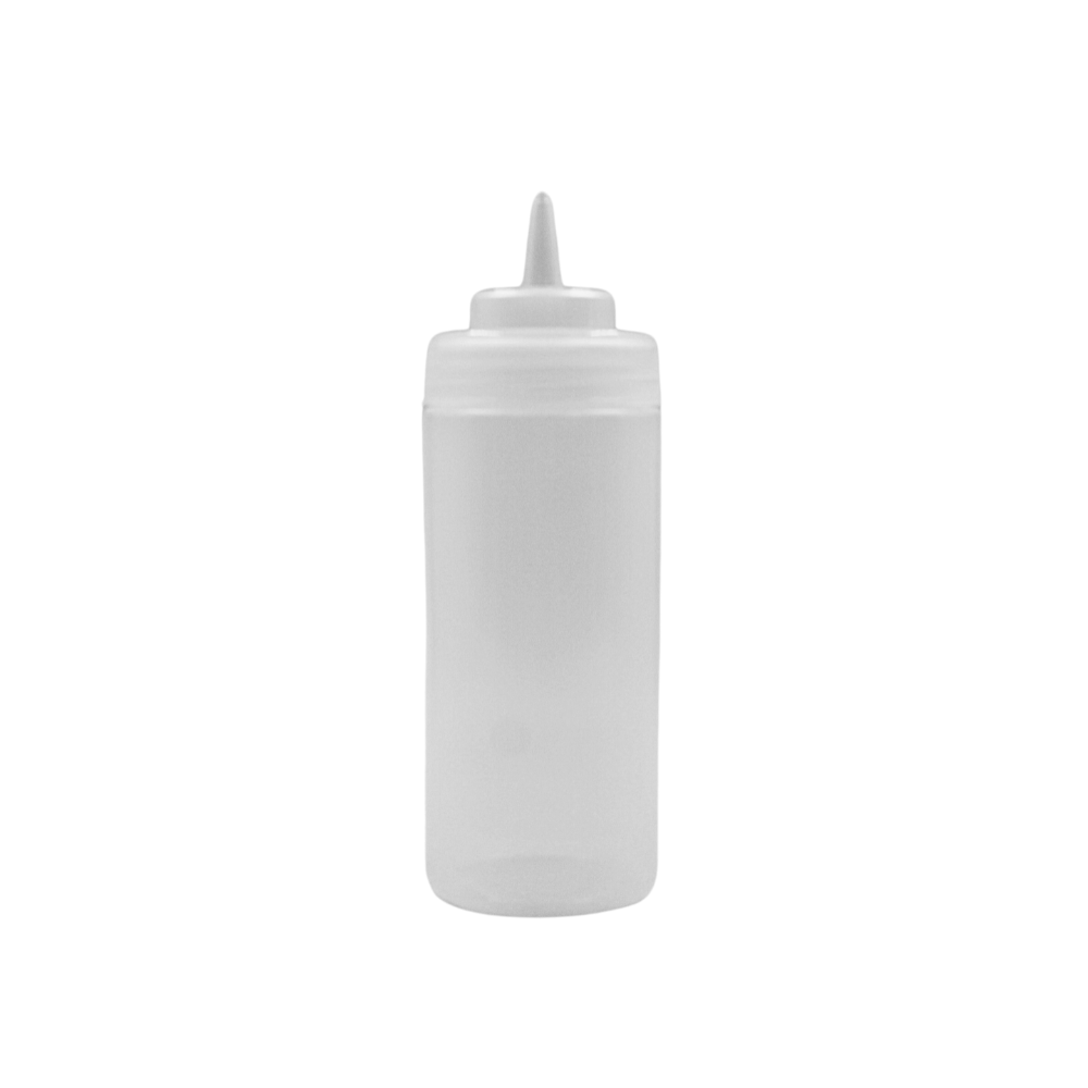 Botella dispensadora 16 onzas de plástico transparente para aderezos
