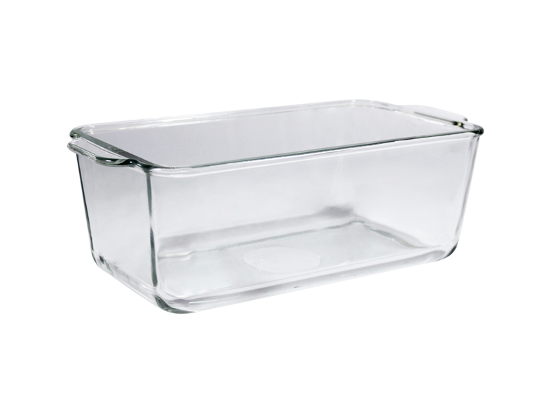 Bandeja de vidrio rectangular para hornear panque 2.L