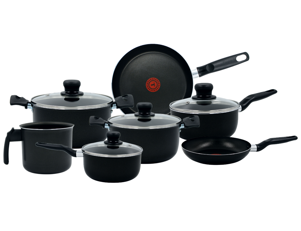 Batería de cocina T-fal Vital negra 11 piezas