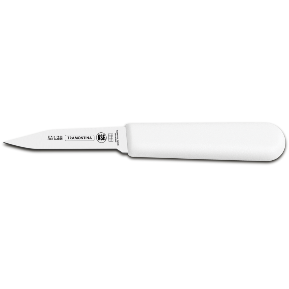 Cuchillo mondador curvo 3 pulgadas Tramontina blanco