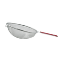 Colador cromado 20 cm mango de plástico rojo