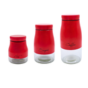 Juego de 3 frascos de vidrio con tapa de color(BAJA)
