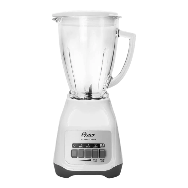 Licuadora Soho Lite Blanca con botones vaso de vidrio