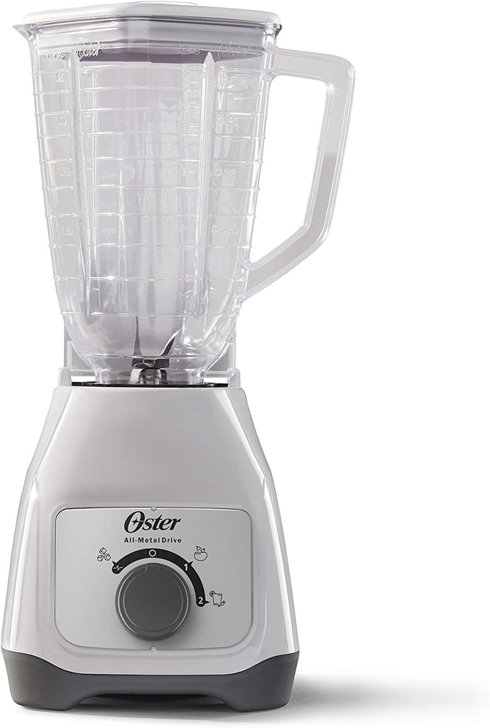 Licuadora Soho Lite blanca con perilla vaso de plástico