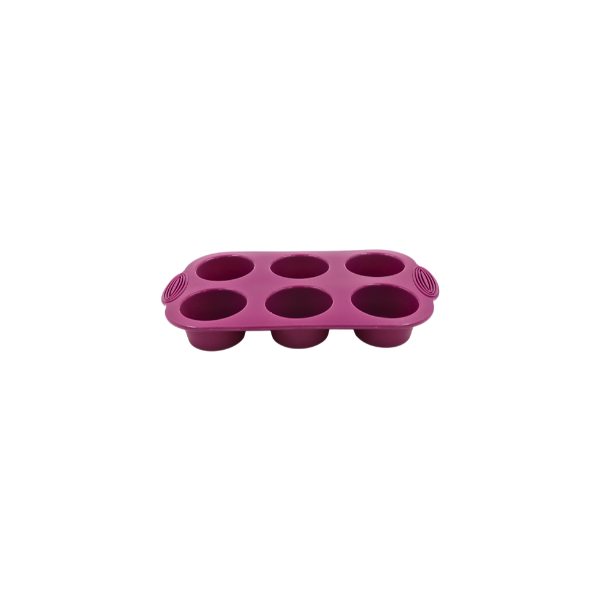 Molde de silicón para 6 cupcakes morado