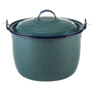 Olla de peltre convexa con asa 34 cm Cinsa con tapa Aqua Jaspeada(BAJA)