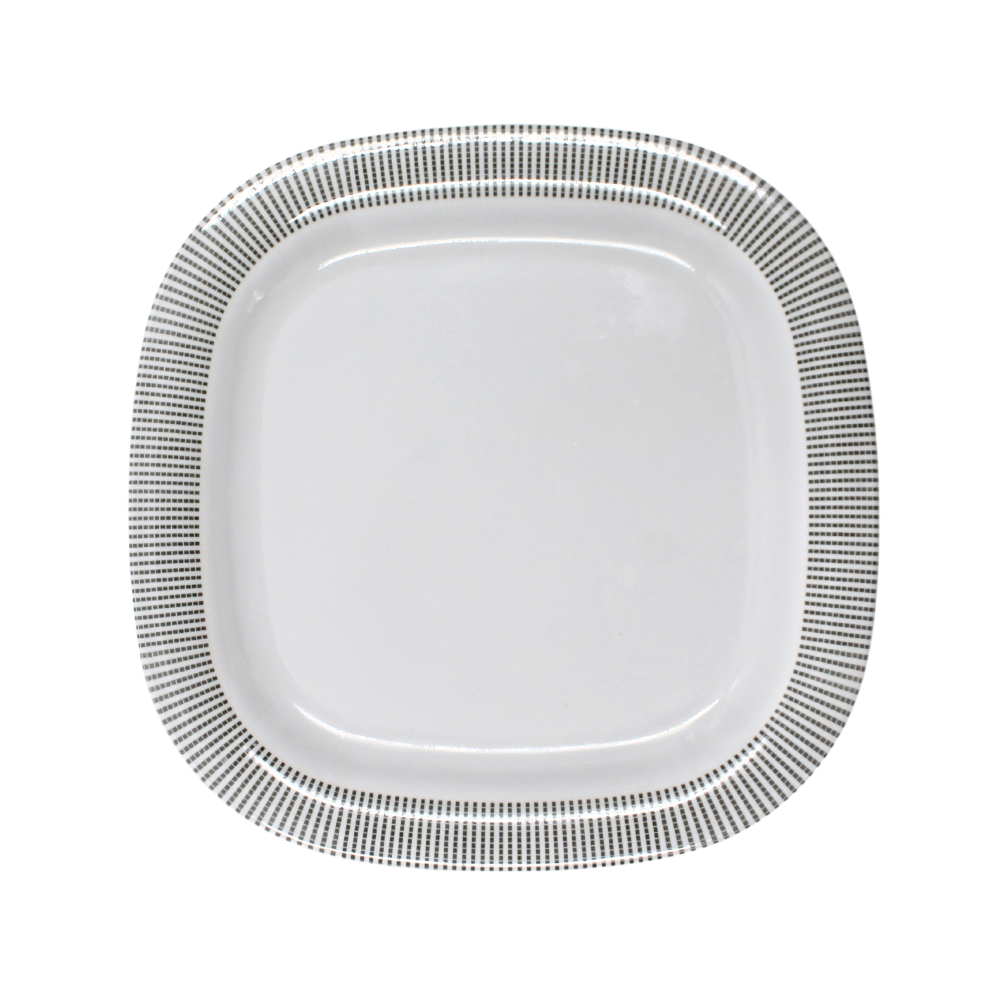 Plato para ensalada cuadrado 10.5" 26 cm melamina Premium Elegantza Gris