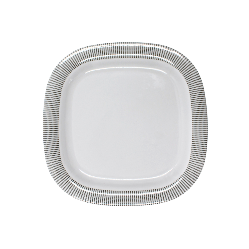 Plato cuadrado 8" 20 cm melamina Premium Elegantza Gris
