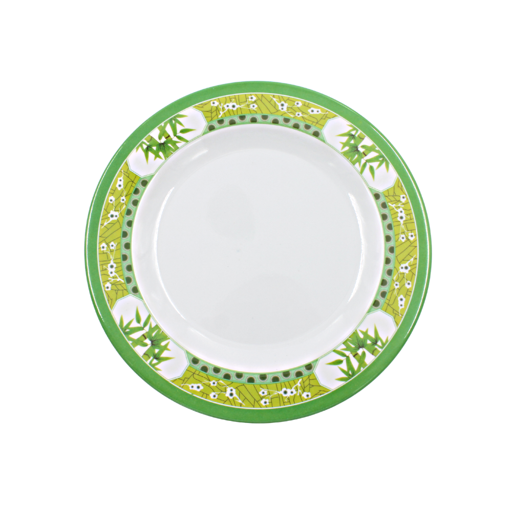 Plato extendido 8 " 20 cm melamina Bambú Verde Clorofila