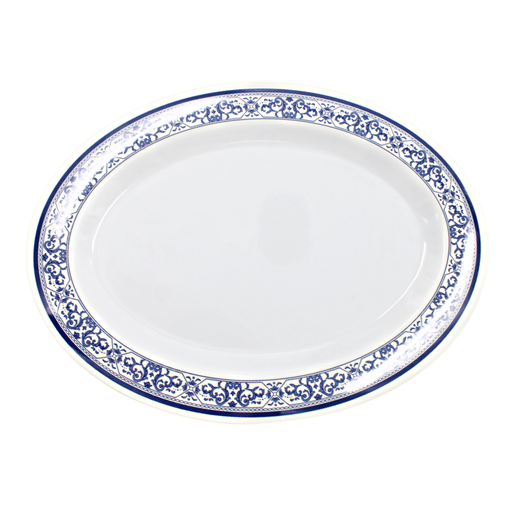 Plato oval 12&quot; 30 cm melamina talavera azul