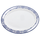 Plato oval 14" melamina talavera azul