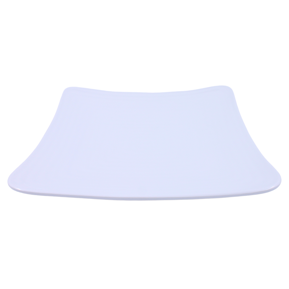 Plato Square con relieve 30.5 cm melamina blanca