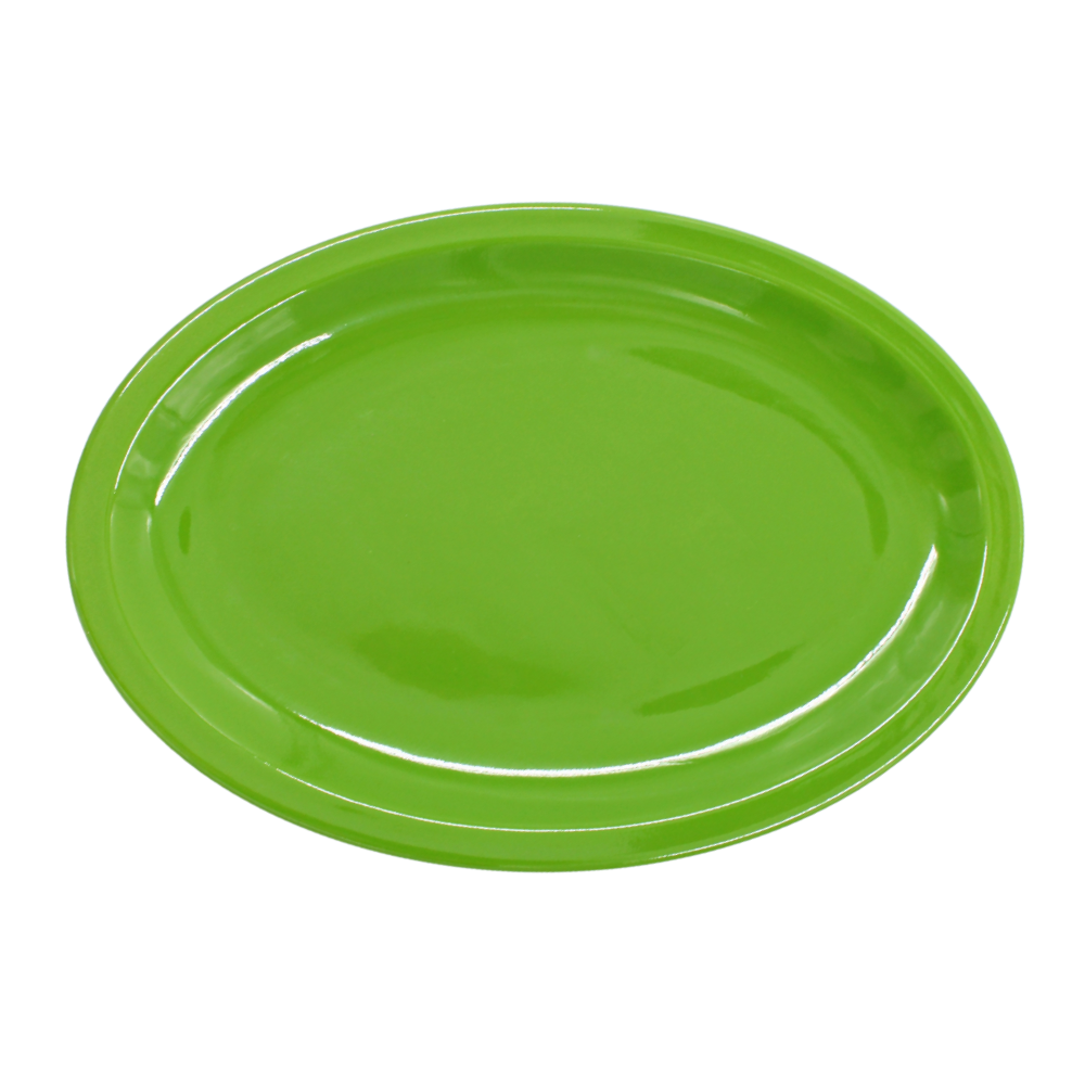 Plato oval 11.5" 29 cm melamina verde