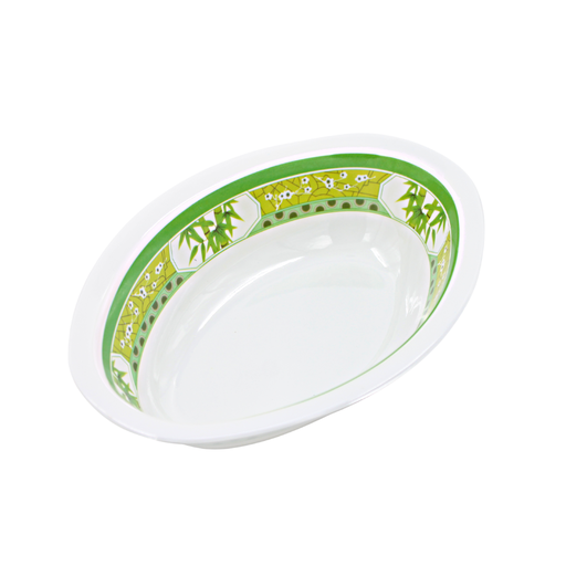 [1284154] Tazón oval 10" 25 cm melamina Bambú Verde Clorofila
