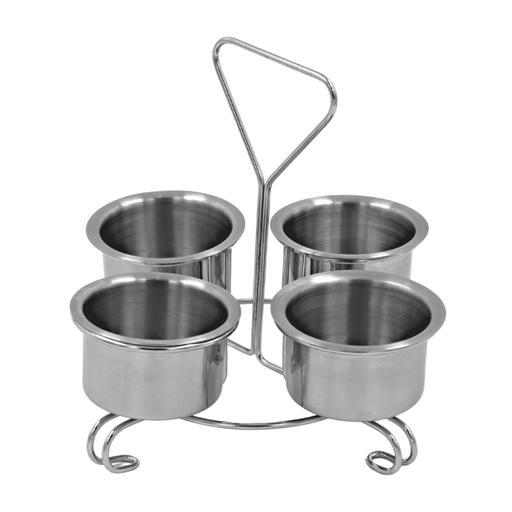 [1614168] Porta salsera 4 cavidades acero inoxidable