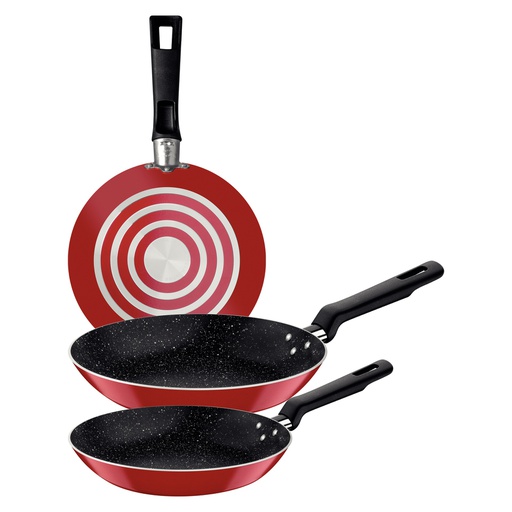 Juego Sartenes Tramontina 3 pza. 18, 20, 24 cm Antiadherente Rojo Turim -  Catálogo - Cocina Store - Distribuidor Tramontina