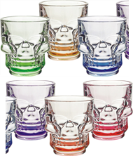 [1332420] Set 6 Tequileros Calavera Colores 45 ml