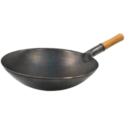 [1612129] Wok chino acero al carbón 36x10 cm mango madera