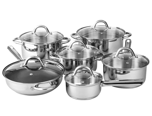 Batería de cocina Cinsa Roma acero inoxidable 12 piezas(BAJA)