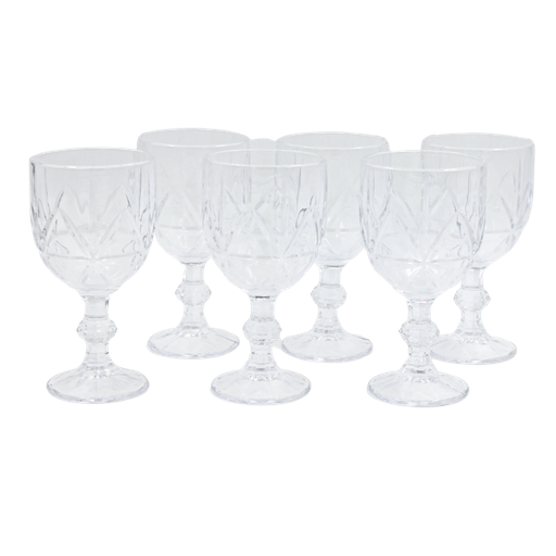 [1530584] Juego de 6 copas de vidrio decorado HSH 300 ml